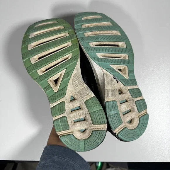 Asics fuzeX Lyte Running Shoes Sneakers Black Teal 7 38 W Athletic Workout Gym - Picture 8 of 9